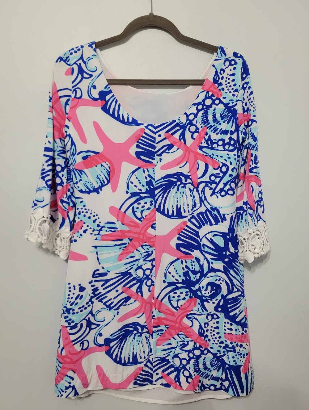 Lilly Pulitzer She She Shells Harbour Tunic Dress S Pink Blue Resortwear Vacay - Picture 8 of 8